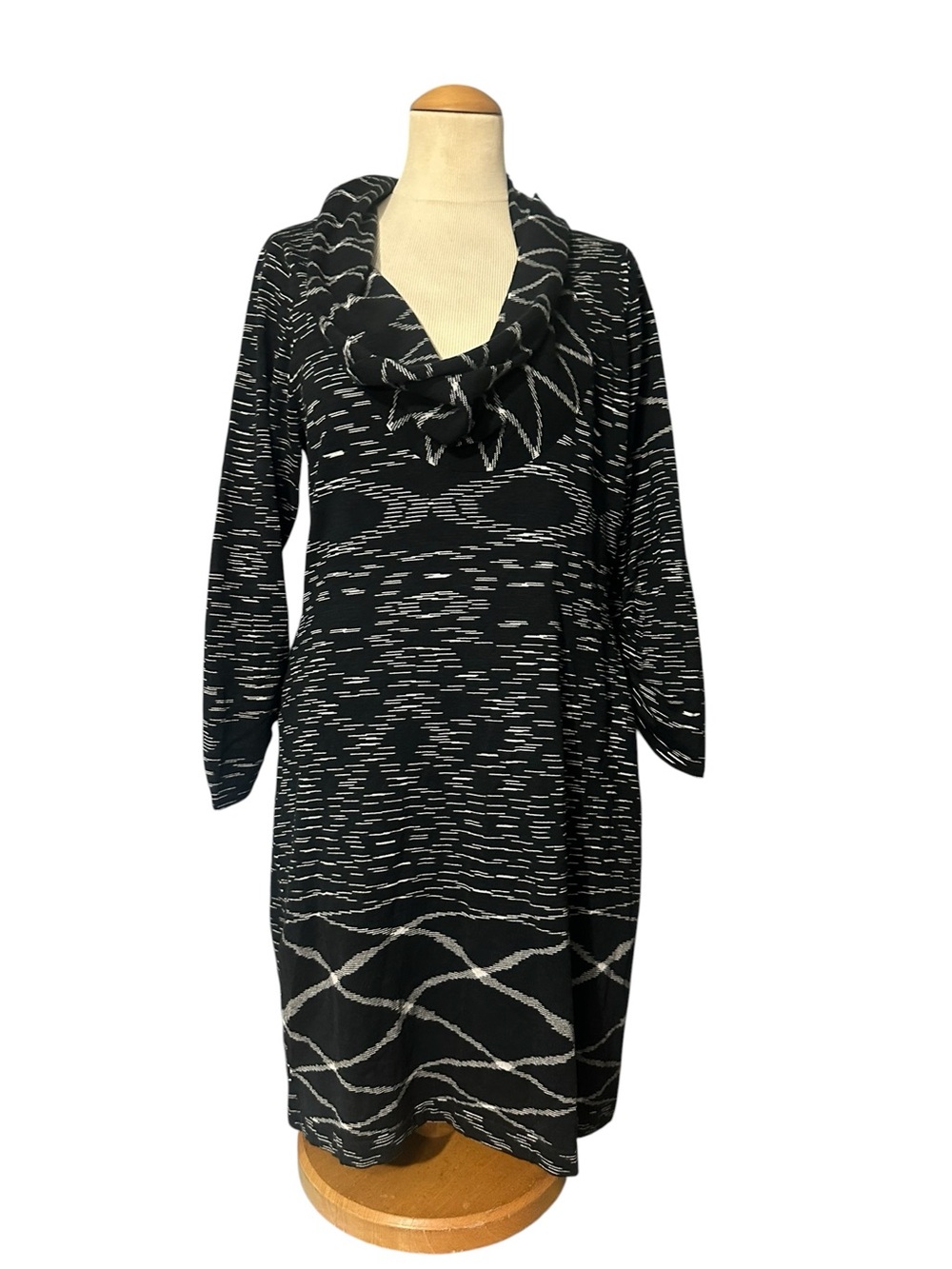 Gianni Bini Selma Draped Neck Knit Sweater Dress NWT Baltic Sea Size L